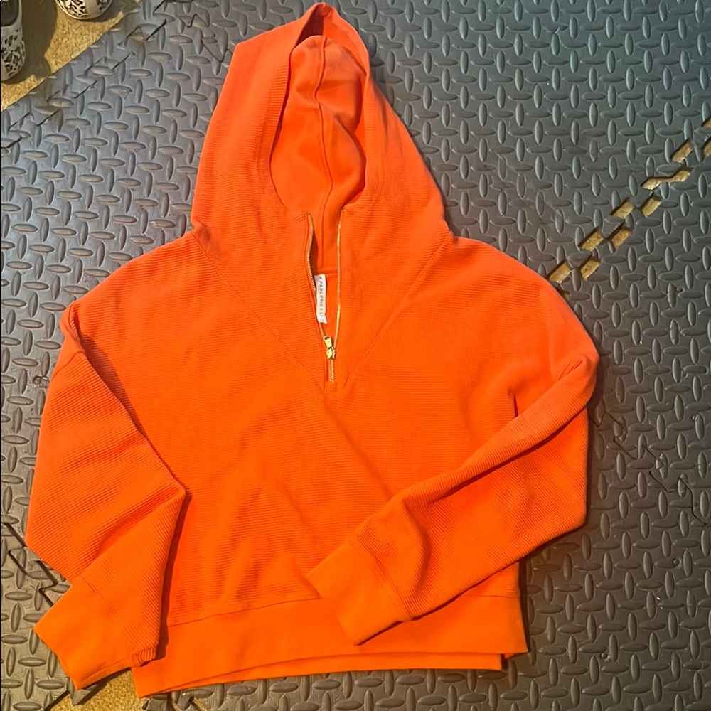 Fabletics cropped waffle half zip hoodie